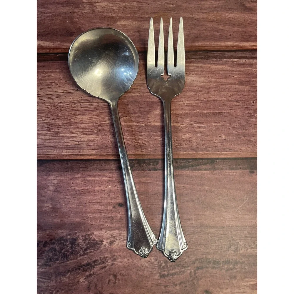 Vintage Oneida Deluxe Stainless Meat Fork and Gravy Ladle